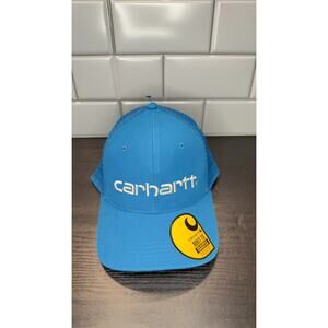Carhartt Blue Lagoon Trucker Hat - Canvas & Mesh Logo Cap - NWT